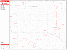 La Habra Digital Map Red Line Style